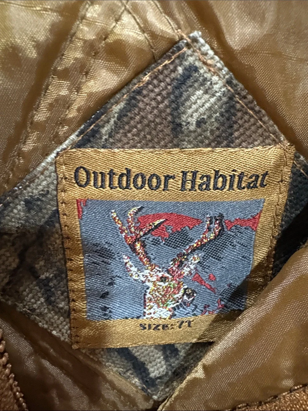 Children's Brown & Camo Hooded Puffer Jacket by Outdoor Edge